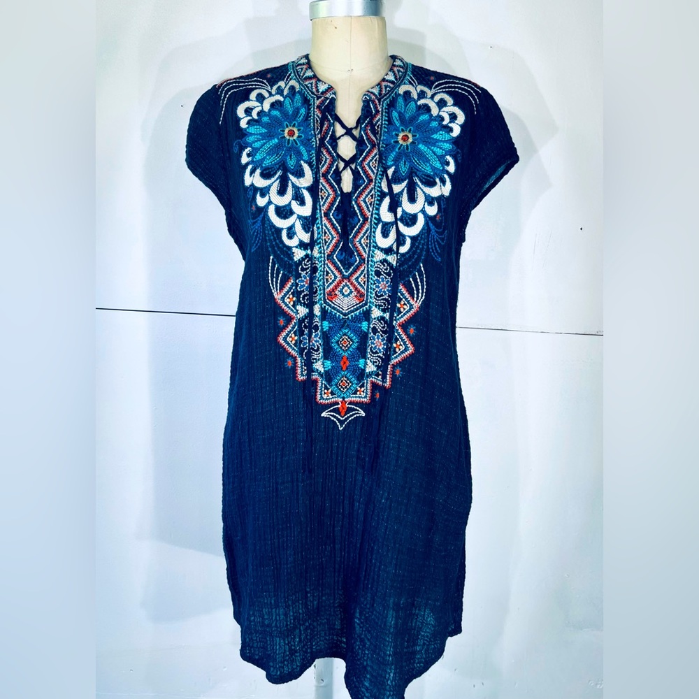 Johnny Was Workshop Love Flower Tunic in European Voile Sz M NWOT